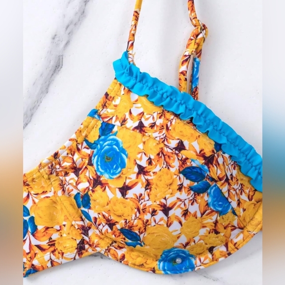 NEW Summer Butterly Floral Halter Triangle Bra Swim Bottom Bikini Suit(#1,503) - Picture 5 of 7